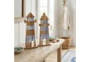 Levandeo® Dekoobjekt 2er Set Leuchtturm Blau Weiß Maritime Deko Bild 4