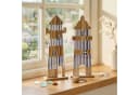 Levandeo® Dekoobjekt 2er Set Leuchtturm Blau Weiß Maritime Deko Bild 5