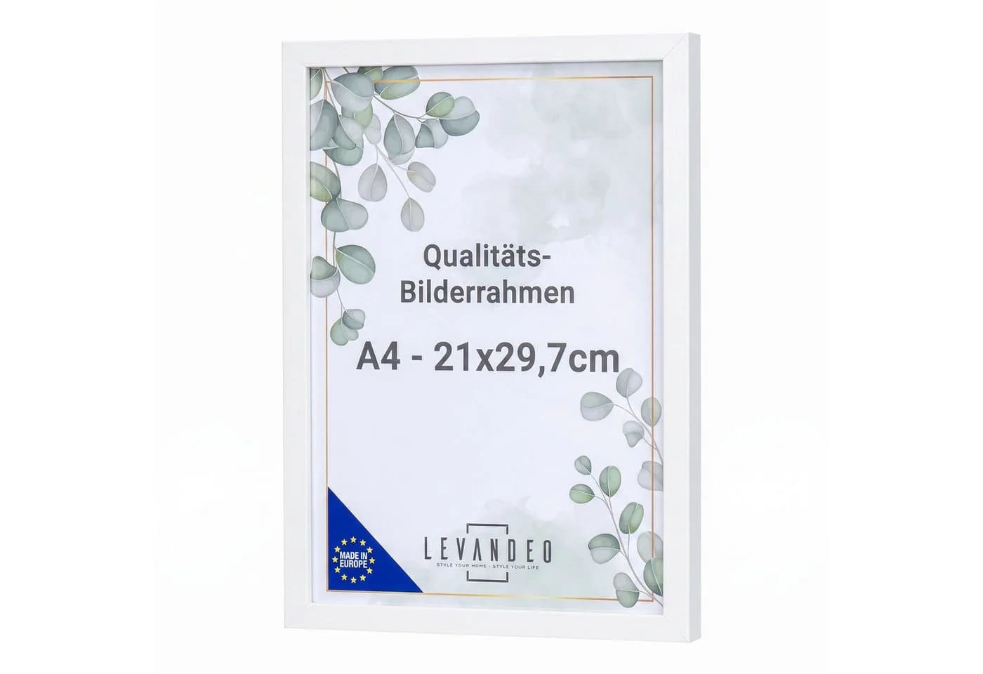 Levandeo® Bilderrahmen A4 Weiß MDF Holz Acrylglas - Bild 2