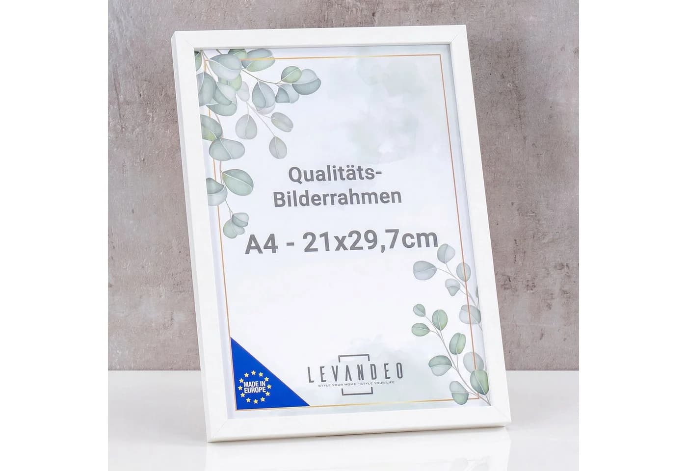 Levandeo® Bilderrahmen A4 Weiß MDF Holz Acrylglas - Bild 3