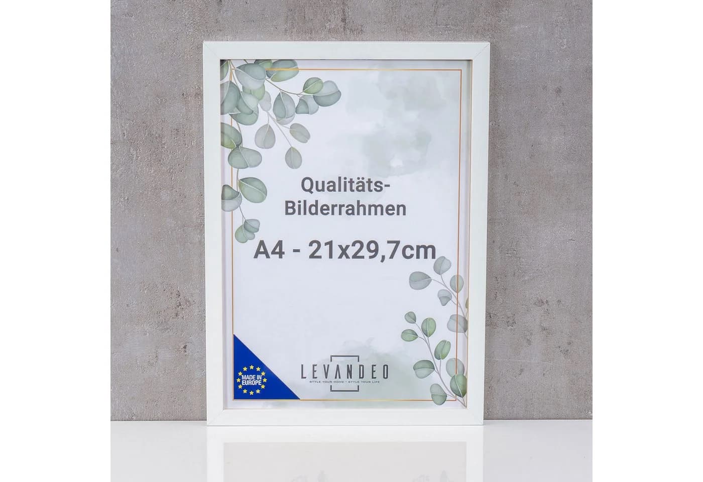Levandeo® Bilderrahmen A4 Weiß MDF Holz Acrylglas - Bild 4