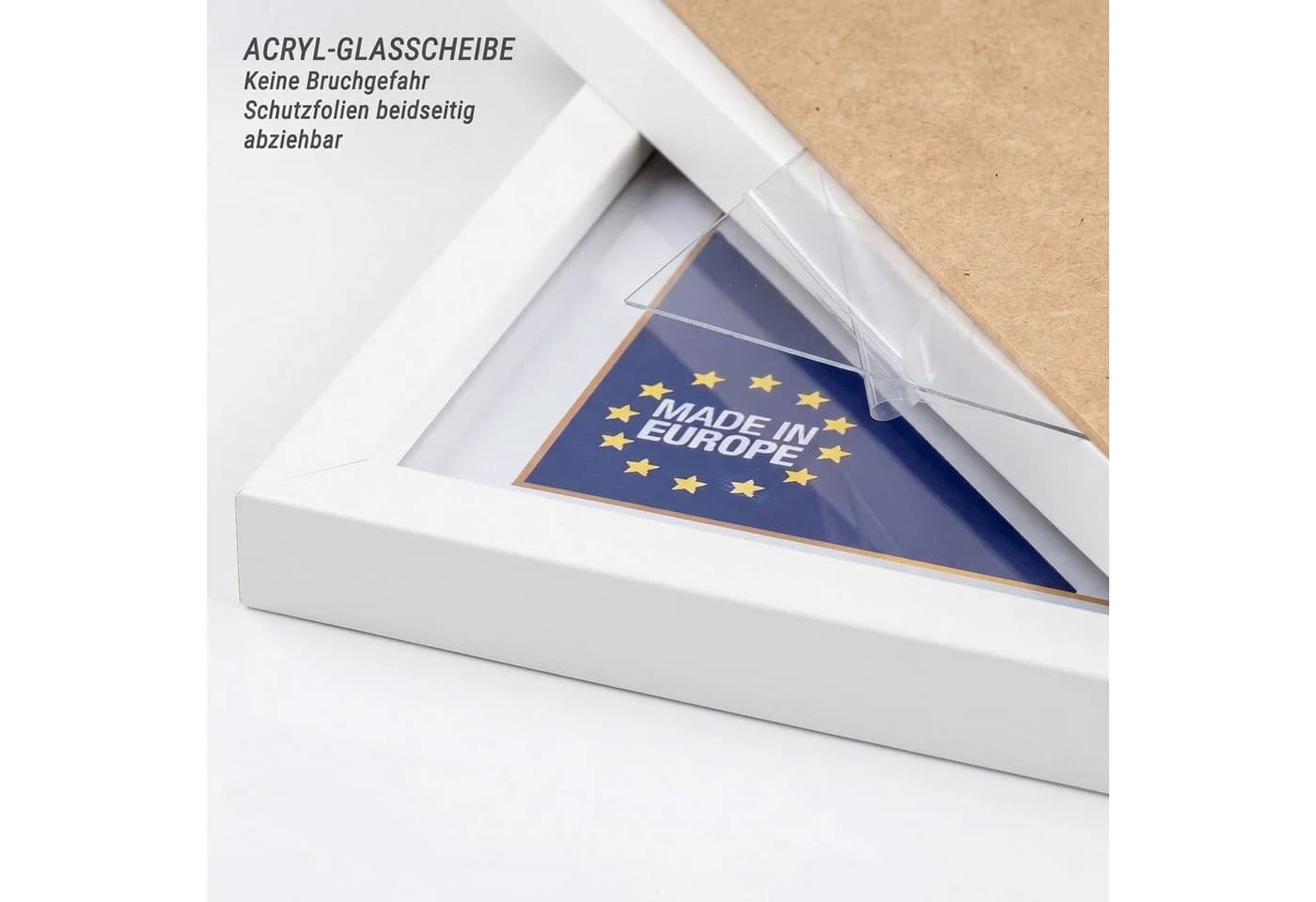 Levandeo® Bilderrahmen A4 Weiß MDF Holz Acrylglas - Bild 5