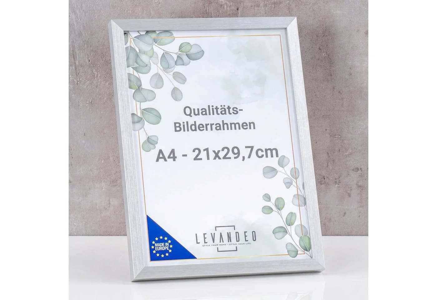 Levandeo® Bilderrahmen A4 Silber MDF Holz Acrylglas - Bild 3