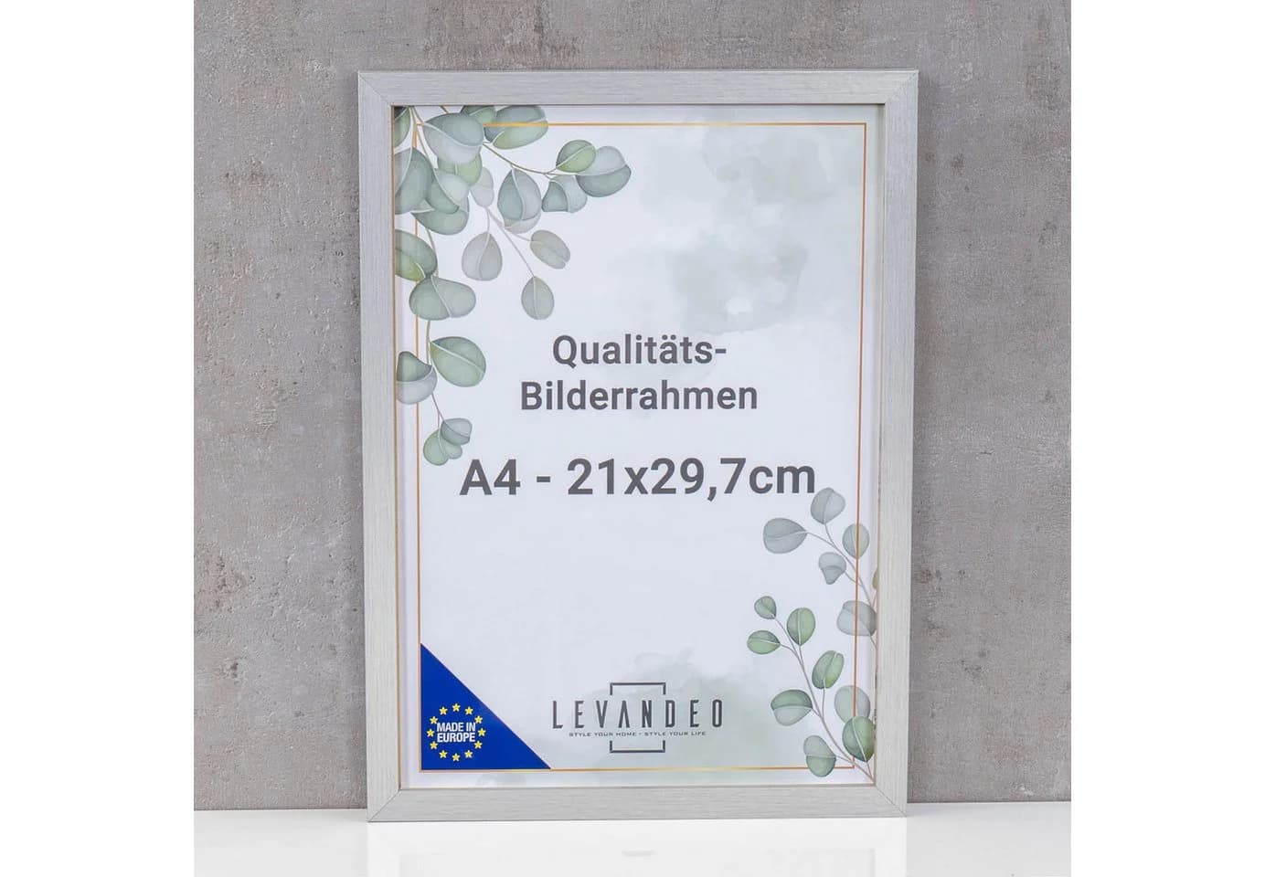 Levandeo® Bilderrahmen A4 Silber MDF Holz Acrylglas - Bild 4