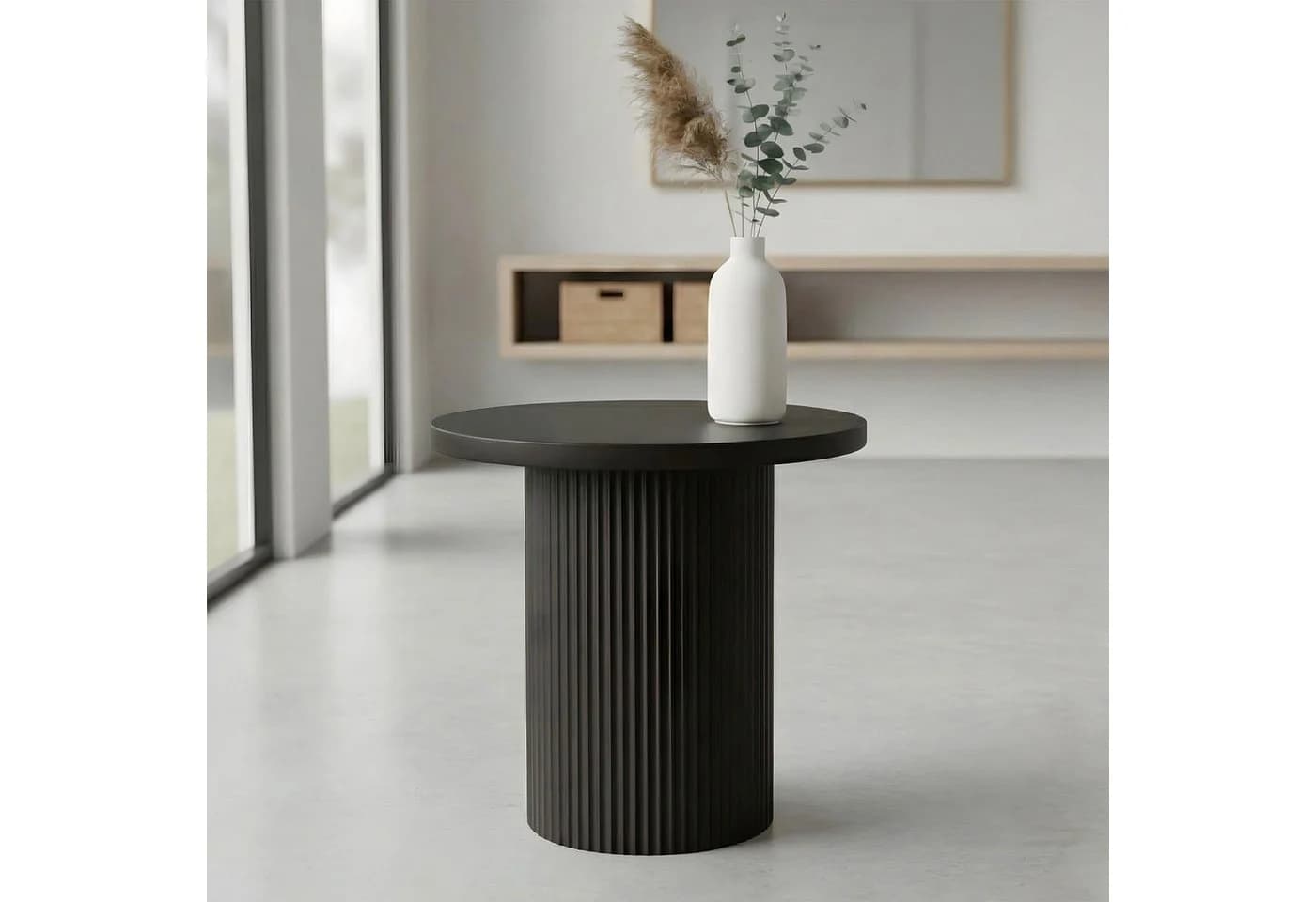Levandeo® Beistelltisch Rund Schwarz Matt Metall - Bild 2