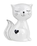 Levandeo Dekofigur Katze Keramik Schwarz Weiß Skulptur Bild 1