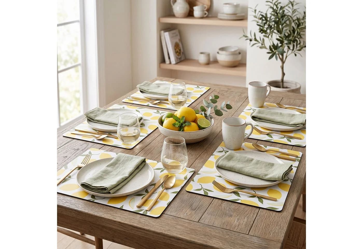 Levandeo® Platzset 4er Set Zitrone Sommer Platzdecke - Bild 3