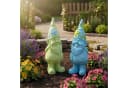 Levandeo® 2er Set Gartenzwerge Deko Figuren Kunstharz Blau Grün Bild 4