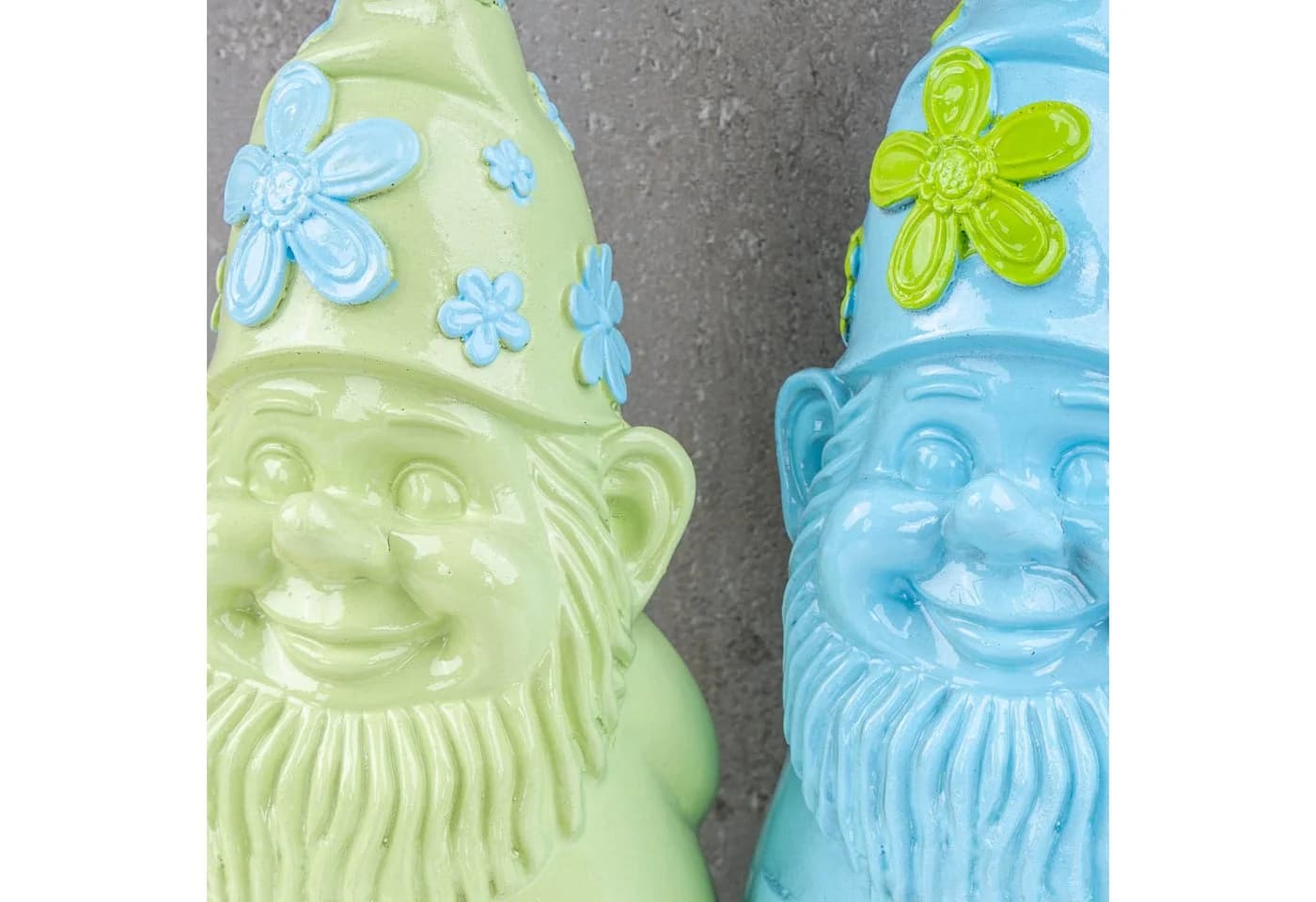 Levandeo® 2er Set Gartenzwerge Deko Figuren Kunstharz Blau Grün - Bild 5