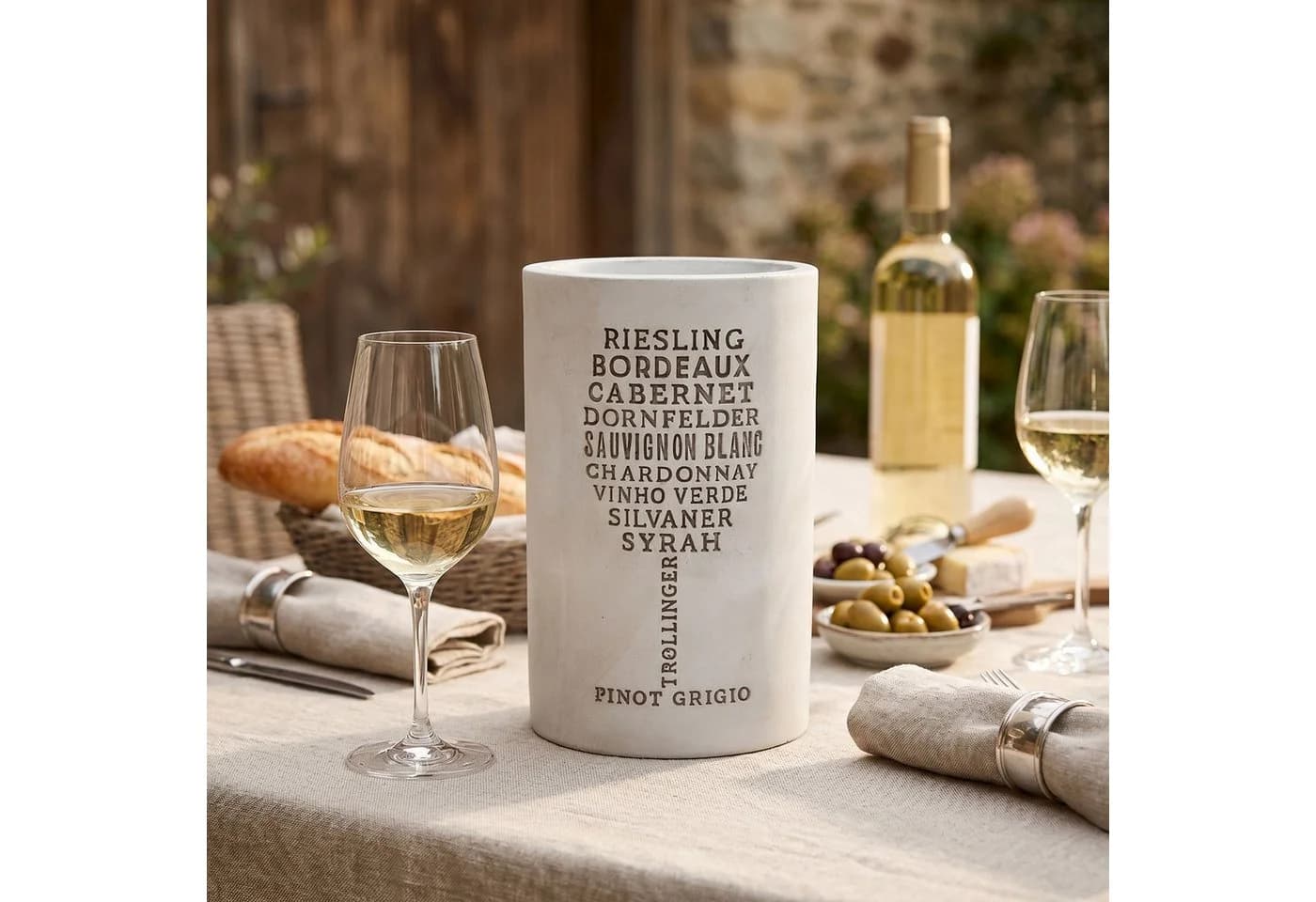 Levandeo Wein- und Sektkühler Beton Grau Industrial Style - Bild 4