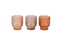 Levandeo® Teelichthalter 3er Set Bernstein Beige Orange Glas Bild 1
