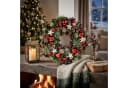Levandeo® Adventskranz 34cm Türkranz Tischdeko Tannengrün mit roten Kugeln Bild 4