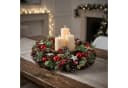 Levandeo® Adventskranz 34cm Türkranz Tischdeko Tannengrün mit roten Kugeln Bild 5