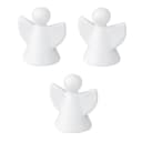 Levandeo® Weihnachtsfigur 3er Set LED Licht Engel Weiß Porzellan Bild 1