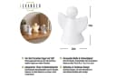 Levandeo® Weihnachtsfigur 3er Set LED Licht Engel Weiß Porzellan Bild 3