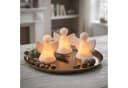 Levandeo® Weihnachtsfigur 3er Set LED Licht Engel Weiß Porzellan Bild 5