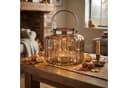 Levandeo® Windlicht Braun Glas H35cm Laterne Kerzenhalter Rillen Herbstdeko Bild 4