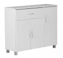 WOHNLING Sideboard Weiss 3 Türen 1 Schublade Modernes Design Bild 3