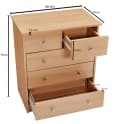 FINEBUY Sideboard 5 Schubladen Modern Braun Spanplatte Bild 4
