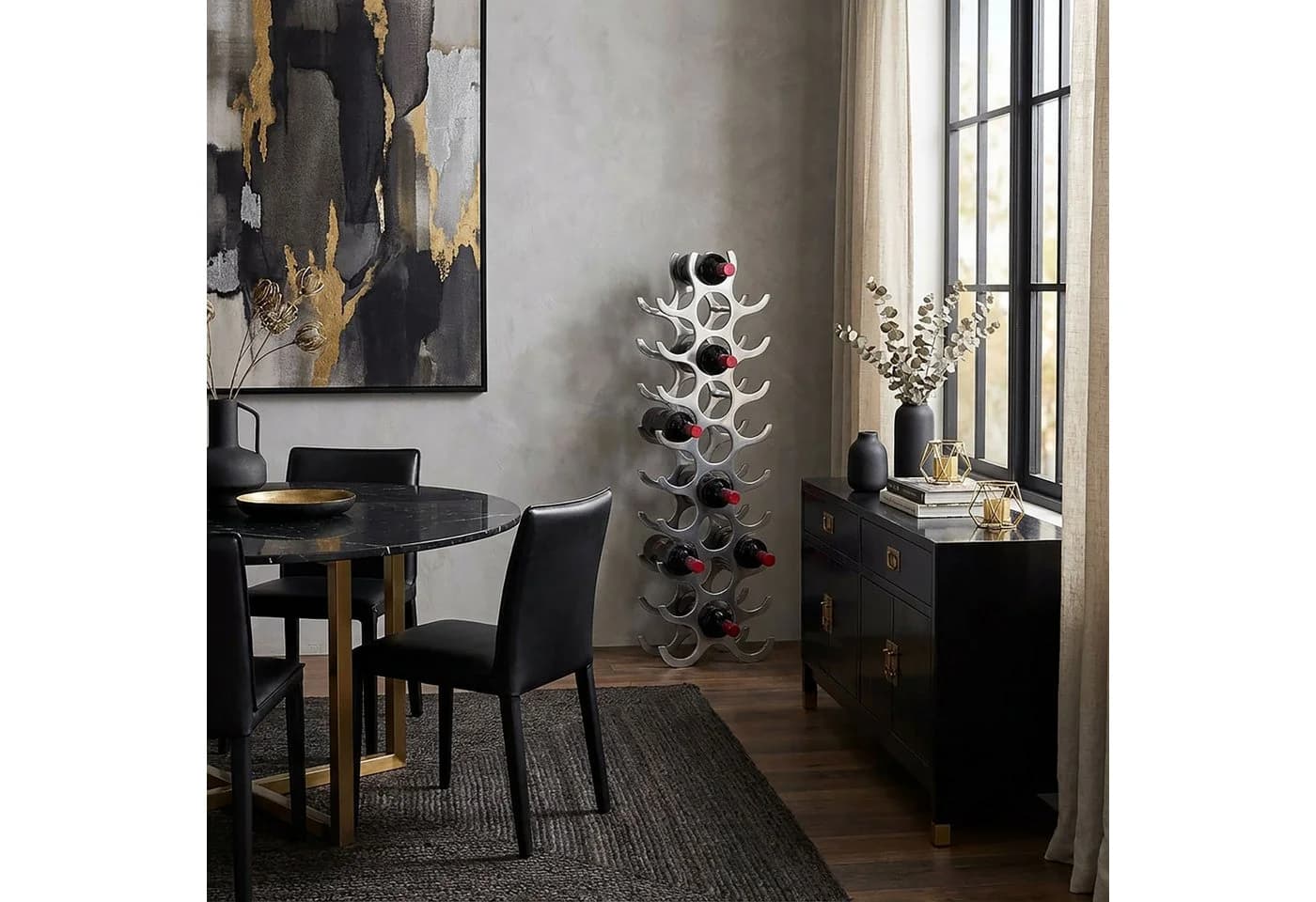 FINEBUY Weinregal FB37848 Design Alu Flammen 27 Flaschen - Bild 2