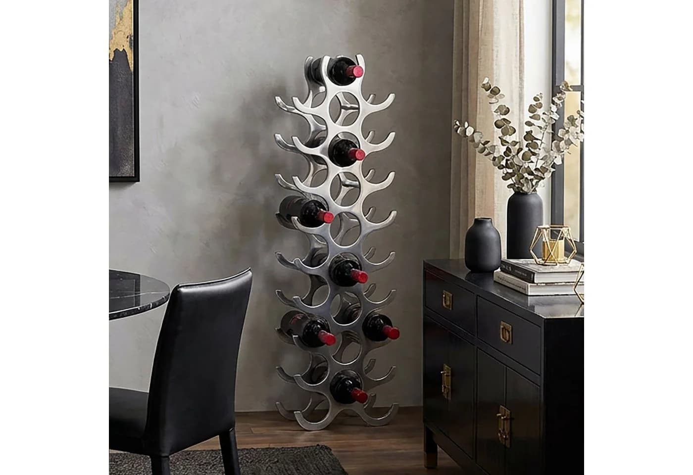 FINEBUY Weinregal FB37848 Design Alu Flammen 27 Flaschen - Bild 3