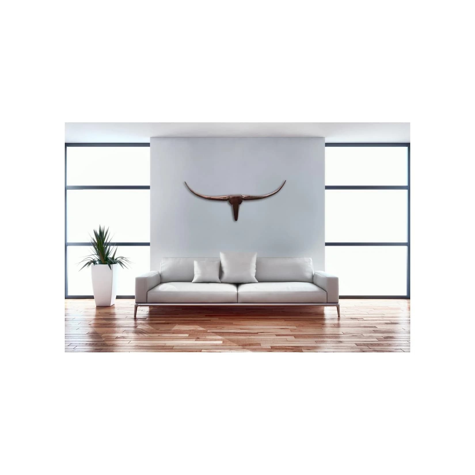 FineBuy Wanddekoration Geweih Aluminium Bronze 100cm