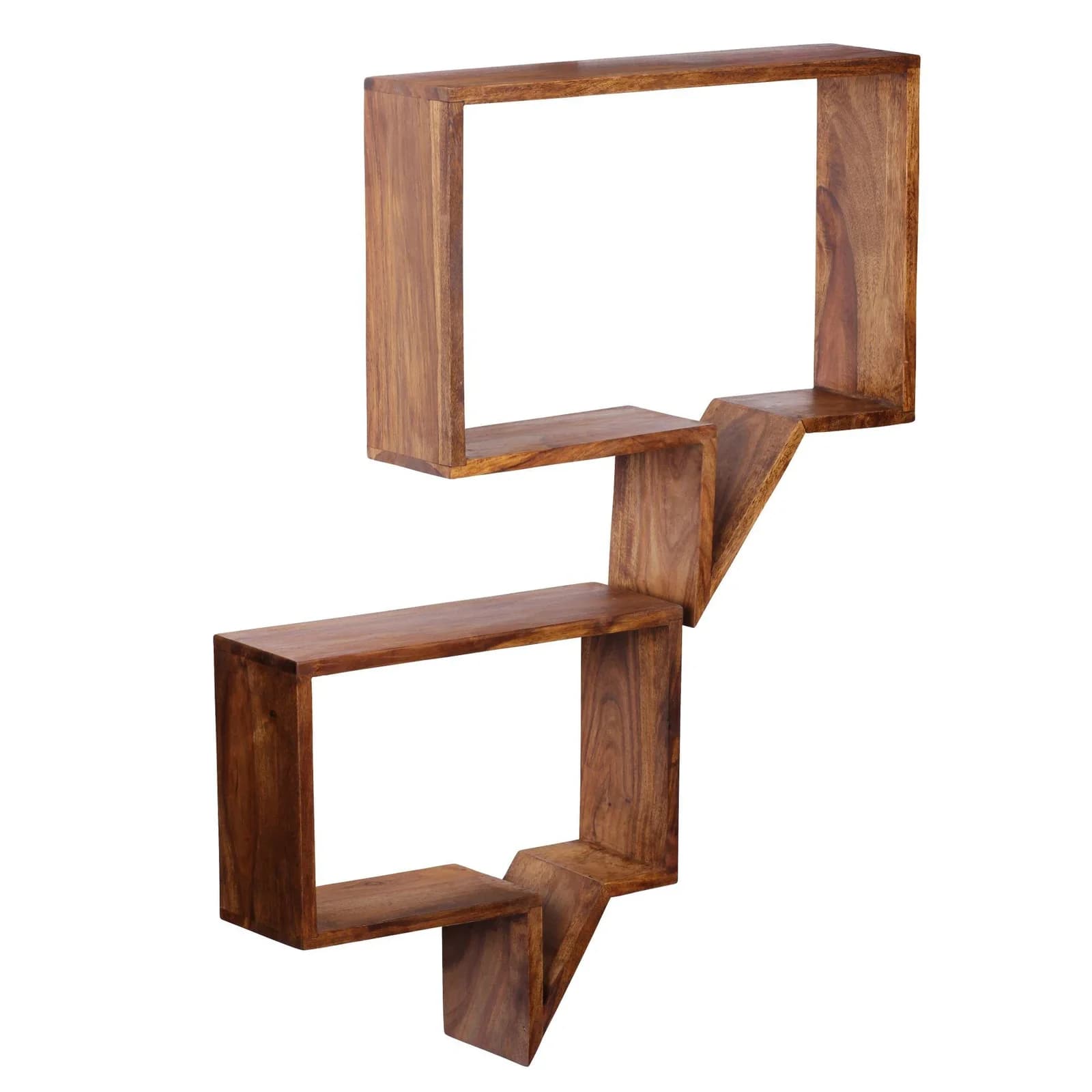 Wandregal MUMBAI Braun Massivholz Sprechblasen-Design