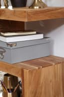 FINEBUY Beistelltisch Massivholz Modern Dunkelbraun S Cube Design Bild 5