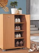 FINEBUY Schuhschrank Buche 60x90x35 cm mit 2 Türen Modern Bild 5