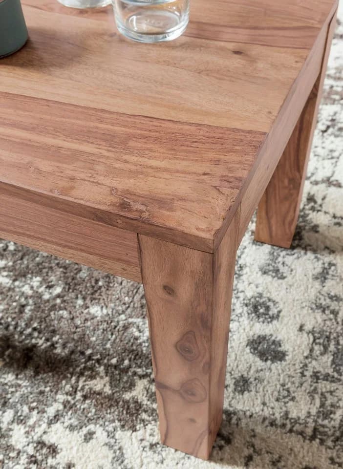 FINEBUY Couchtisch Massivholz Akazie 45x45x40 cm Quadratisch Modern - Bild 5