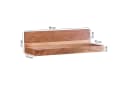 FINEBUY Wandregal Massivholz Akazie Landhausstil 60 cm Bild 3