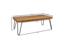 FINEBUY Couchtisch Akazie Massivholz 115cm Modern Hairpin Beine Bild 3
