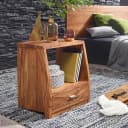 FineBuy Nachtkommode Sheesham Massivholz Schublade & Ablage Nachttisch Nachtkästchen Bild 2