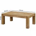 FINEBUY Couchtisch Akazie Massivholz Landhaus Modern Rechteckig Bild 1