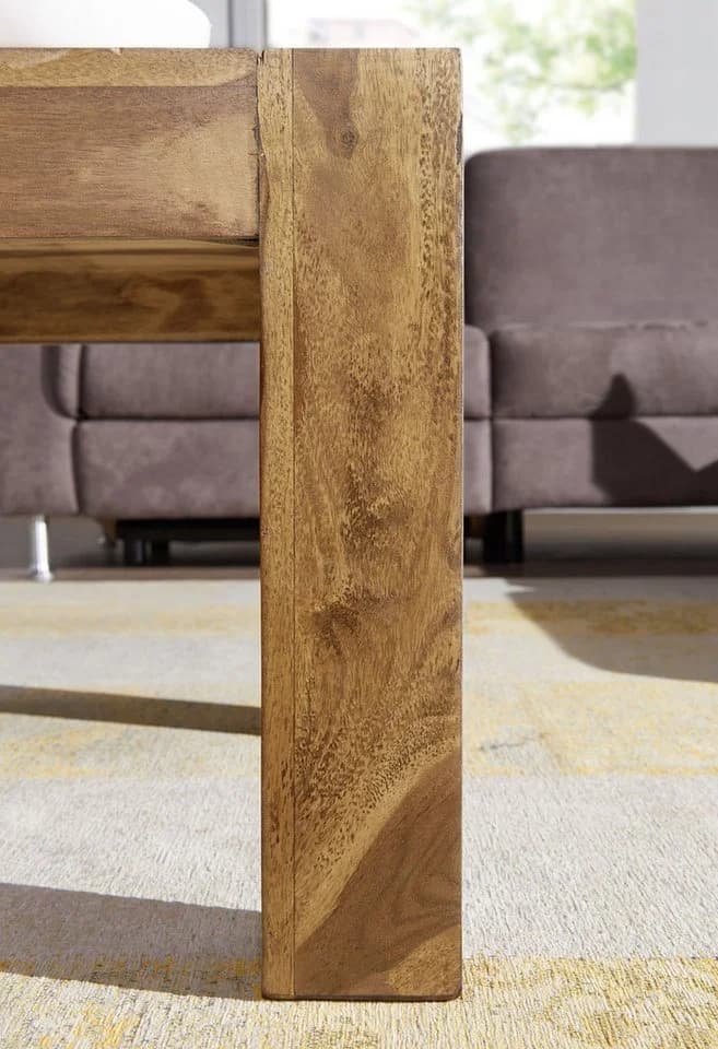 FINEBUY Couchtisch Akazie Massivholz Landhaus Modern Rechteckig - Bild 5