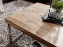 FINEBUY Couchtisch Akazie Massivholz Chrom 120x60cm Bild 1