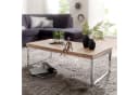FINEBUY Couchtisch Akazie Massivholz Chrom 120x60cm Bild 2