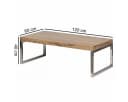 FINEBUY Couchtisch Akazie Massivholz Chrom 120x60cm Bild 4