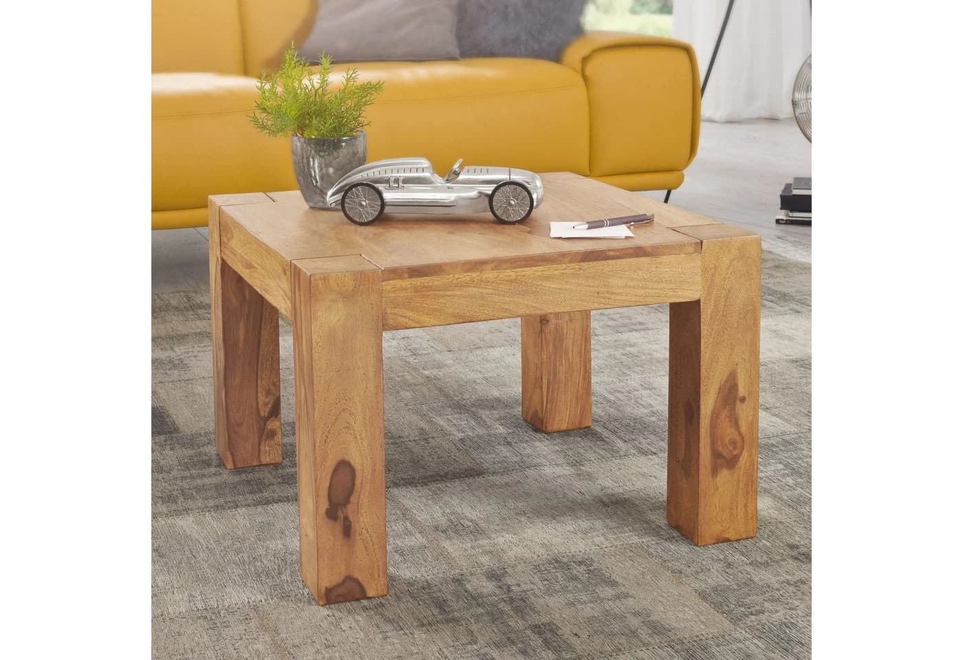 FINEBUY Couchtisch Massiv Akazie 60x60 Modern - Bild 2