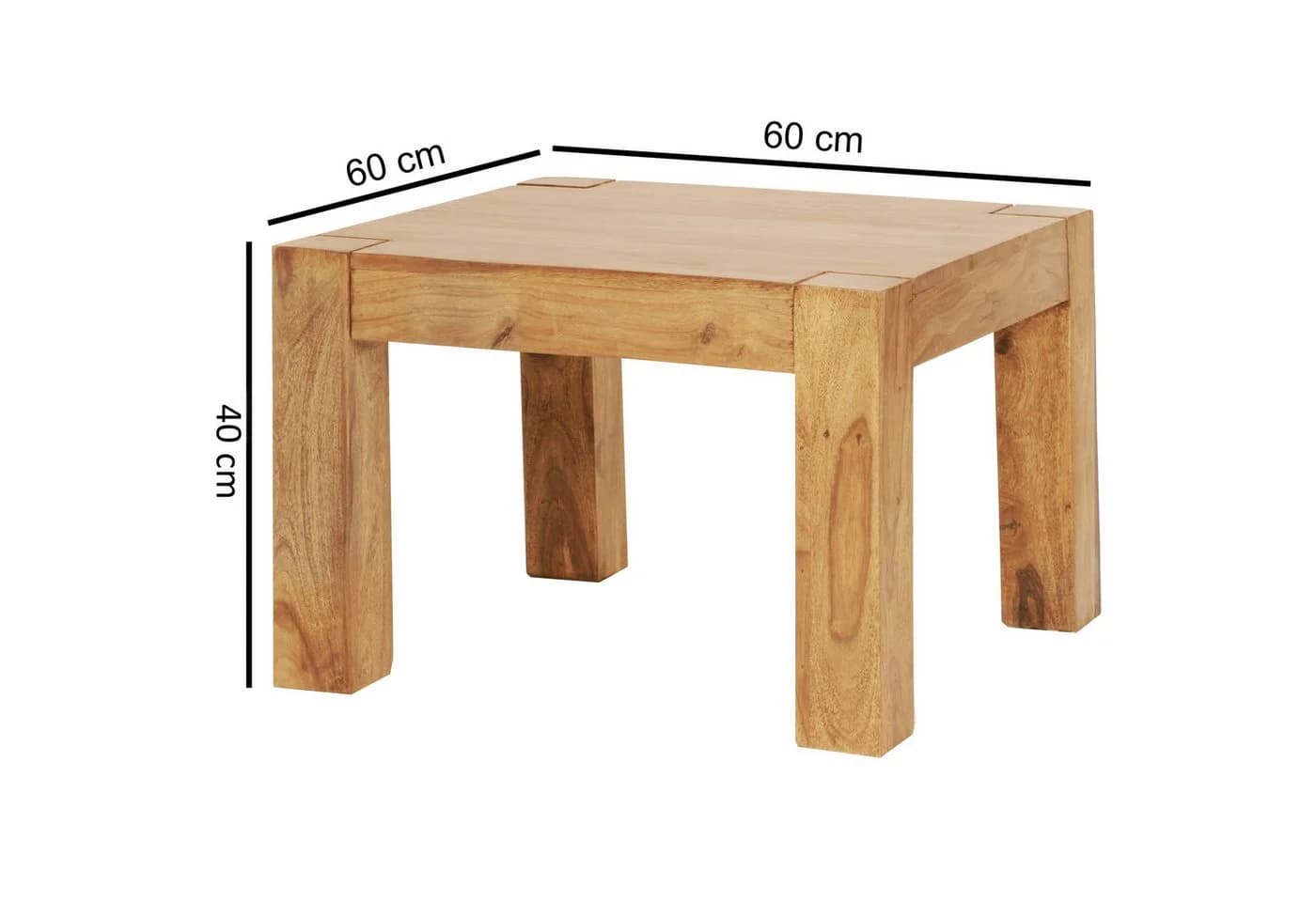 FINEBUY Couchtisch Massiv Akazie 60x60 Modern - Bild 4