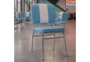 FINEBUY Esszimmerstuhl American Diner Retro Stuhl Blau/Weiß Kunstleder Bild 2
