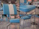 FINEBUY Esszimmerstuhl American Diner Retro Stuhl Blau/Weiß Kunstleder Bild 4