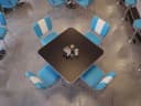 FINEBUY Esszimmerstuhl American Diner Retro Stuhl Blau/Weiß Kunstleder Bild 5