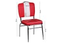 FINEBUY Esszimmerstuhl American Diner Retro Stuhl Kunstleder Rot Bild 3