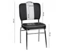 FINEBUY Esszimmerstuhl American Diner Retro Schwarz Kunstleder Bild 3