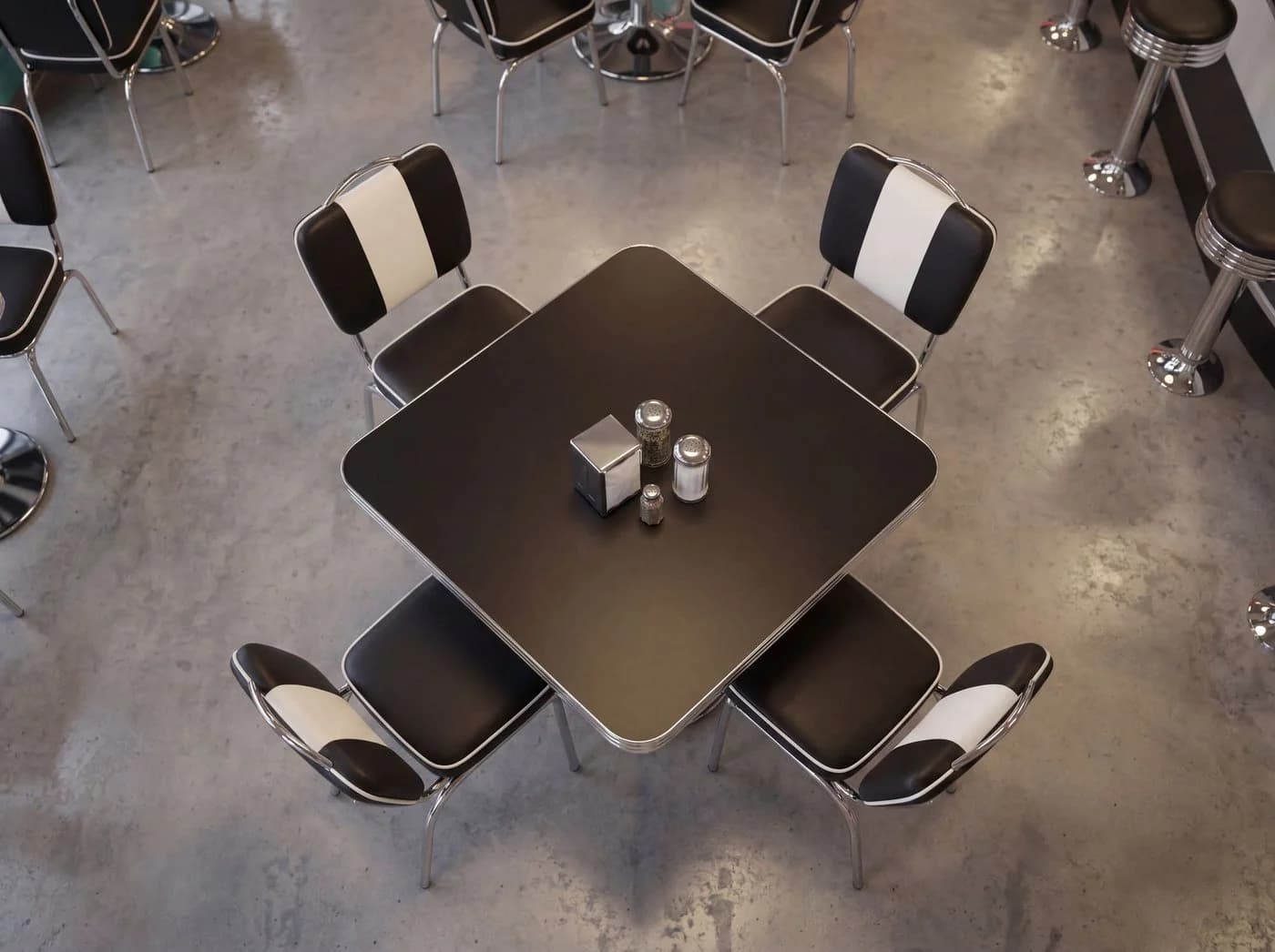 FINEBUY Esszimmerstuhl American Diner Retro Schwarz Kunstleder - Bild 4