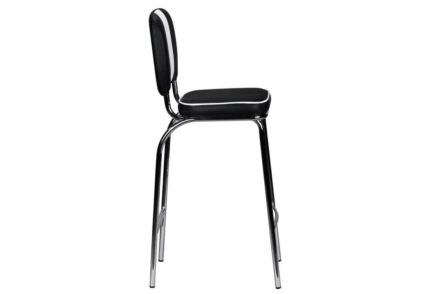 FINEBUY Barhocker SuVa2790_1 American Diner Retro Stuhl Schwarz/Weiß