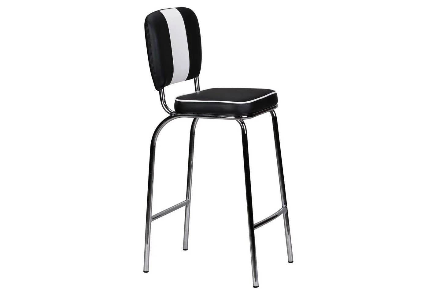 FINEBUY Barhocker SuVa2790_1 American Diner Retro Stuhl Schwarz/Weiß - Bild 2