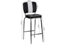 FINEBUY Barhocker SuVa2790_1 American Diner Retro Stuhl Schwarz/Weiß Bild 3
