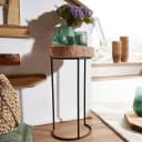 FINEBUY Beistelltisch Akazie Massivholz Modern mit Metallgestell Bild 2